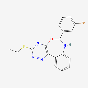 molecular formula C18H15BrN4OS B5072982 6-(3-Bromophenyl)-3-ethylsulfanyl-6,7-dihydro-[1,2,4]triazino[5,6-d][3,1]benzoxazepine 