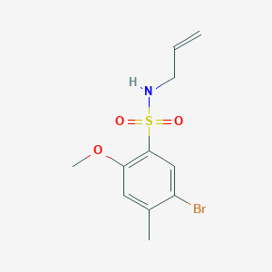 molecular formula C11H14BrNO3S B5072993 [(5-Bromo-2-methoxy-4-methylphenyl)sulfonyl]prop-2-enylamine 