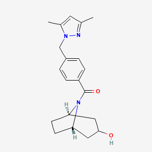 molecular formula C20H25N3O2 B5073000 (1R*,5S*)-8-{4-[(3,5-dimethyl-1H-pyrazol-1-yl)methyl]benzoyl}-8-azabicyclo[3.2.1]octan-3-ol 