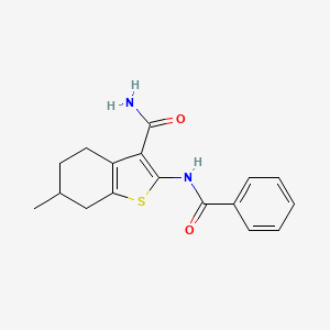 molecular formula C17H18N2O2S B5073019 6-Methyl-2-[(phenylcarbonyl)amino]-4,5,6,7-tetrahydro-1-benzothiophene-3-carboxamide 