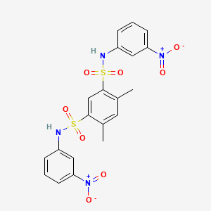 molecular formula C20H18N4O8S2 B5073055 4,6-dimethyl-N,N'-bis(3-nitrophenyl)-1,3-benzenedisulfonamide 