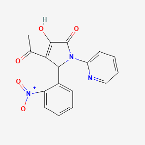 molecular formula C17H13N3O5 B5073101 4-acetyl-3-hydroxy-5-(2-nitrophenyl)-1-(2-pyridinyl)-1,5-dihydro-2H-pyrrol-2-one 