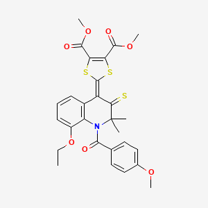 dimethyl 2-[8-ethoxy-1-(4-methoxybenzoyl)-2,2-dimethyl-3-thioxo-2,3-dihydro-4(1H)-quinolinylidene]-1,3-dithiole-4,5-dicarboxylate