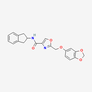 molecular formula C21H18N2O5 B5073111 2-[(1,3-benzodioxol-5-yloxy)methyl]-N-(2,3-dihydro-1H-inden-2-yl)-1,3-oxazole-4-carboxamide 