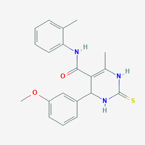 molecular formula C20H21N3O2S B5073137 4-(3-methoxyphenyl)-6-methyl-N-(2-methylphenyl)-2-sulfanylidene-3,4-dihydro-1H-pyrimidine-5-carboxamide 