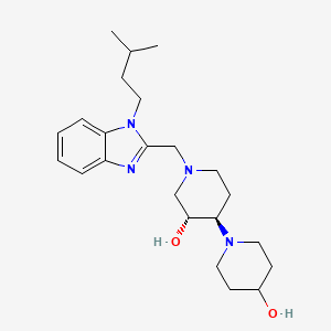 (3R,4R)-4-(4-hydroxypiperidin-1-yl)-1-[[1-(3-methylbutyl)benzimidazol-2-yl]methyl]piperidin-3-ol