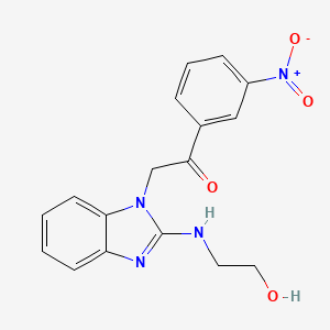 molecular formula C17H16N4O4 B5073172 2-[2-(2-hydroxyethylamino)benzimidazol-1-yl]-1-(3-nitrophenyl)ethanone 