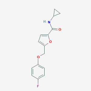 molecular formula C15H14FNO3 B507321 N-cyclopropyl-5-[(4-fluorophenoxy)methyl]-2-furamide CAS No. 444924-14-5