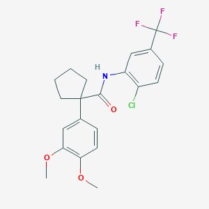 N-[2-chloro-5-(trifluoromethyl)phenyl]-1-(3,4-dimethoxyphenyl)cyclopentane-1-carboxamide