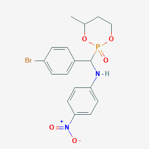 molecular formula C17H18BrN2O5P B5073244 N-[(4-bromophenyl)-(4-methyl-2-oxo-1,3,2lambda5-dioxaphosphinan-2-yl)methyl]-4-nitroaniline 