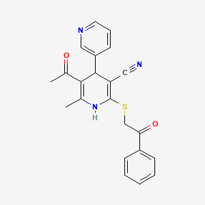 5-acetyl-6-methyl-2-phenacylsulfanyl-4-pyridin-3-yl-1,4-dihydropyridine-3-carbonitrile