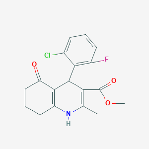 molecular formula C18H17ClFNO3 B5073251 Methyl 4-(2-chloro-6-fluorophenyl)-2-methyl-5-oxo-1,4,5,6,7,8-hexahydroquinoline-3-carboxylate 