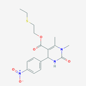 molecular formula C17H21N3O5S B5073297 2-(Ethylsulfanyl)ethyl 1,6-dimethyl-4-(4-nitrophenyl)-2-oxo-1,2,3,4-tetrahydropyrimidine-5-carboxylate CAS No. 5719-78-8