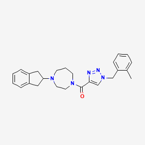 molecular formula C25H29N5O B5073308 1-(2,3-dihydro-1H-inden-2-yl)-4-{[1-(2-methylbenzyl)-1H-1,2,3-triazol-4-yl]carbonyl}-1,4-diazepane 