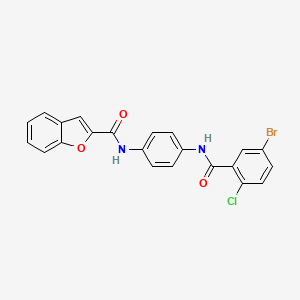 molecular formula C22H14BrClN2O3 B5073316 N-{4-[(5-bromo-2-chlorobenzoyl)amino]phenyl}-1-benzofuran-2-carboxamide 