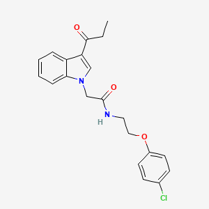 N-[2-(4-chlorophenoxy)ethyl]-2-(3-propanoyl-1H-indol-1-yl)acetamide