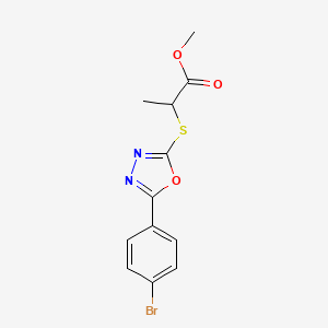 Methyl 2-{[5-(4-bromophenyl)-1,3,4-oxadiazol-2-YL]sulfanyl}propanoate