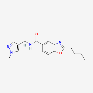 2-butyl-N-[1-(1-methyl-1H-pyrazol-4-yl)ethyl]-1,3-benzoxazole-5-carboxamide