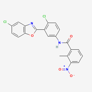 N-[4-chloro-3-(5-chloro-1,3-benzoxazol-2-yl)phenyl]-2-methyl-3-nitrobenzamide