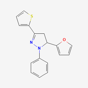 molecular formula C17H14N2OS B5073461 5-Furan-2-yl-1-phenyl-3-thiophen-2-yl-4,5-dihydro-1H-pyrazole CAS No. 20264-77-1