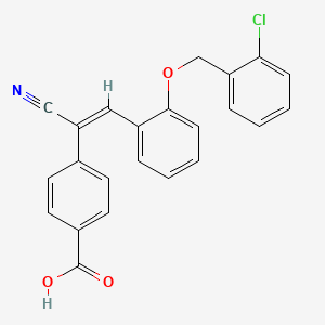 molecular formula C23H16ClNO3 B5073502 4-[(E)-2-[2-[(2-chlorophenyl)methoxy]phenyl]-1-cyanoethenyl]benzoic acid 