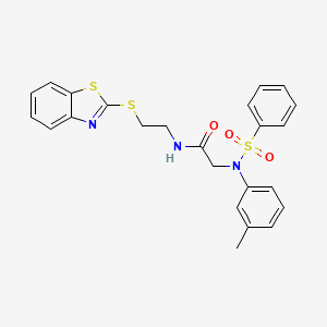 N-[2-(1,3-BENZOTHIAZOL-2-YLSULFANYL)ETHYL]-2-[N-(3-METHYLPHENYL)BENZENESULFONAMIDO]ACETAMIDE