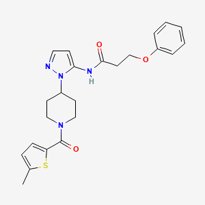 molecular formula C23H26N4O3S B5073552 N-(1-{1-[(5-methyl-2-thienyl)carbonyl]-4-piperidinyl}-1H-pyrazol-5-yl)-3-phenoxypropanamide 