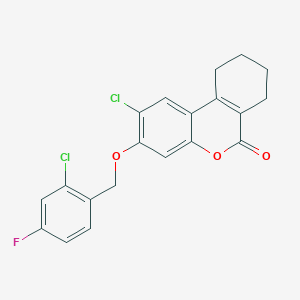 molecular formula C20H15Cl2FO3 B5073566 2-CHLORO-3-[(2-CHLORO-4-FLUOROPHENYL)METHOXY]-6H,7H,8H,9H,10H-CYCLOHEXA[C]CHROMEN-6-ONE 