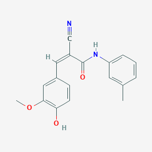 (Z)-2-cyano-3-(4-hydroxy-3-methoxyphenyl)-N-(3-methylphenyl)prop-2-enamide