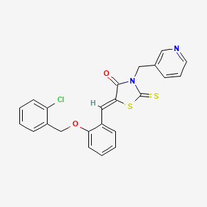 5-{2-[(2-chlorobenzyl)oxy]benzylidene}-3-(3-pyridinylmethyl)-2-thioxo-1,3-thiazolidin-4-one