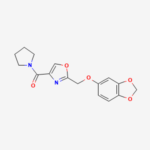 2-[(1,3-benzodioxol-5-yloxy)methyl]-4-(1-pyrrolidinylcarbonyl)-1,3-oxazole