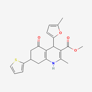 Methyl 2-methyl-4-(5-methylfuran-2-yl)-5-oxo-7-(thiophen-2-yl)-1,4,5,6,7,8-hexahydroquinoline-3-carboxylate