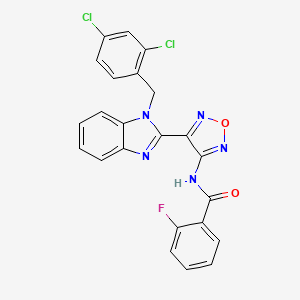 N-{4-[1-(2,4-dichlorobenzyl)-1H-benzimidazol-2-yl]-1,2,5-oxadiazol-3-yl}-2-fluorobenzamide