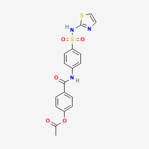 molecular formula C18H15N3O5S2 B5073684 4-({4-[(1,3-THIAZOL-2-YL)SULFAMOYL]PHENYL}CARBAMOYL)PHENYL ACETATE 