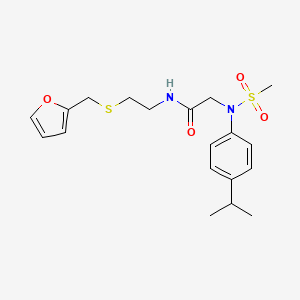 N-[2-(furan-2-ylmethylsulfanyl)ethyl]-2-(N-methylsulfonyl-4-propan-2-ylanilino)acetamide