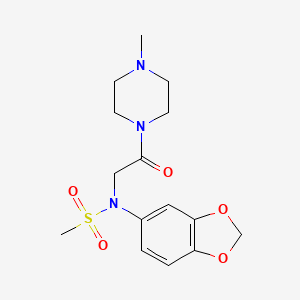 N-1,3-benzodioxol-5-yl-N-[2-(4-methyl-1-piperazinyl)-2-oxoethyl]methanesulfonamide