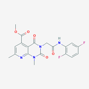 molecular formula C19H16F2N4O5 B5073701 METHYL 3-{[(2,5-DIFLUOROPHENYL)CARBAMOYL]METHYL}-1,7-DIMETHYL-2,4-DIOXO-1H,2H,3H,4H-PYRIDO[2,3-D]PYRIMIDINE-5-CARBOXYLATE 