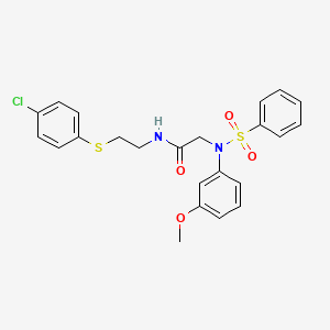 N~1~-{2-[(4-chlorophenyl)thio]ethyl}-N~2~-(3-methoxyphenyl)-N~2~-(phenylsulfonyl)glycinamide