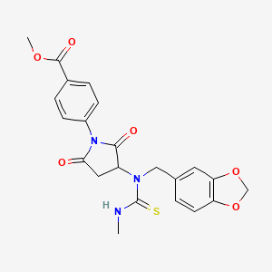 molecular formula C22H21N3O6S B5073712 Methyl 4-[3-[1,3-benzodioxol-5-ylmethyl(methylcarbamothioyl)amino]-2,5-dioxopyrrolidin-1-yl]benzoate 