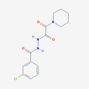 3-chloro-N'-(2-oxo-2-piperidin-1-ylacetyl)benzohydrazide