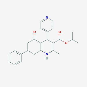 molecular formula C25H26N2O3 B5073731 Propan-2-yl 2-methyl-5-oxo-7-phenyl-4-(pyridin-4-yl)-1,4,5,6,7,8-hexahydroquinoline-3-carboxylate 