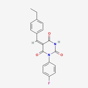 (5E)-5-(4-ethylbenzylidene)-1-(4-fluorophenyl)pyrimidine-2,4,6(1H,3H,5H)-trione