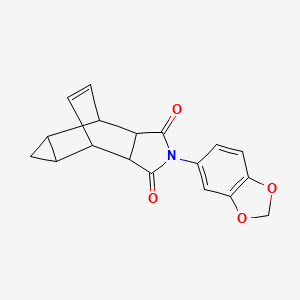 molecular formula C18H15NO4 B5073761 4-(1,3-benzodioxol-5-yl)-4-azatetracyclo[5.3.2.0~2,6~.0~8,10~]dodec-11-ene-3,5-dione 