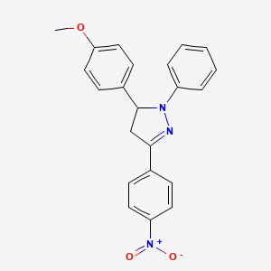 5-(4-methoxyphenyl)-3-(4-nitrophenyl)-1-phenyl-4,5-dihydro-1H-pyrazole