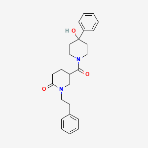 molecular formula C25H30N2O3 B5073812 5-[(4-hydroxy-4-phenyl-1-piperidinyl)carbonyl]-1-(2-phenylethyl)-2-piperidinone 