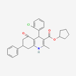 Cyclopentyl 4-(2-chlorophenyl)-2-methyl-5-oxo-7-phenyl-1,4,5,6,7,8-hexahydroquinoline-3-carboxylate