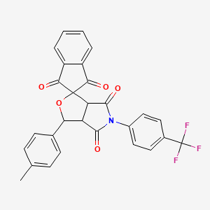 1-(4-methylphenyl)-5-[4-(trifluoromethyl)phenyl]spiro[3a,6a-dihydro-1H-furo[3,4-c]pyrrole-3,2'-indene]-1',3',4,6-tetrone