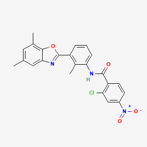 2-chloro-N-[3-(5,7-dimethyl-1,3-benzoxazol-2-yl)-2-methylphenyl]-4-nitrobenzamide