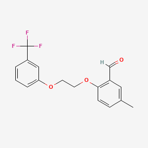 5-methyl-2-{2-[3-(trifluoromethyl)phenoxy]ethoxy}benzaldehyde