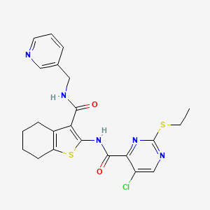 molecular formula C22H22ClN5O2S2 B5073901 5-chloro-2-(ethylthio)-N-(3-{[(3-pyridinylmethyl)amino]carbonyl}-4,5,6,7-tetrahydro-1-benzothien-2-yl)-4-pyrimidinecarboxamide 